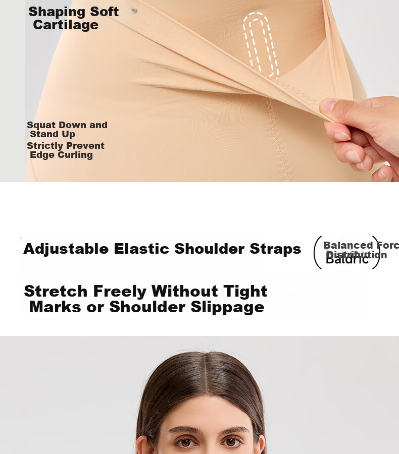 GRACEWELL Women's Shapewear Bodysuit Tummy Control Waist Cincher Butt Lifter Bra-Free Body Shaping Underwear Nude L 22