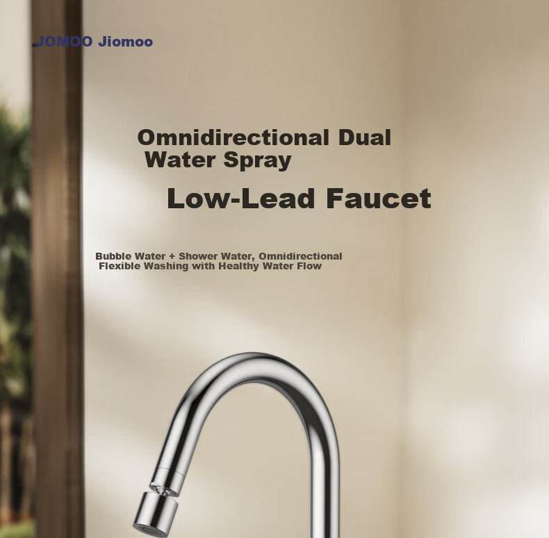 JOMOO Kitchen Faucet Healthy Sink Rotatable Dual Control Hot and Cold Water Tap 33080-205/1B3-Z 2