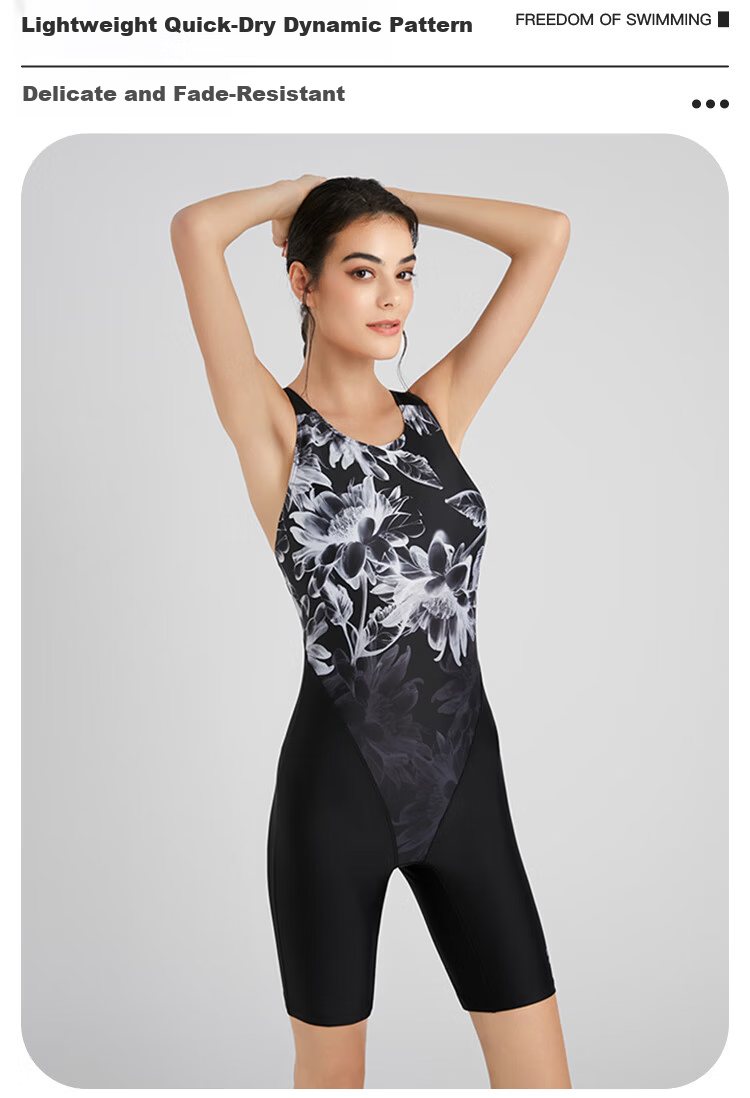 Arena Women's Premium One-Piece Knee-Length Swimsuit Professional Chlorine-Resistant Comfortable Sun-Protective Quick-Dry Swimwear 6