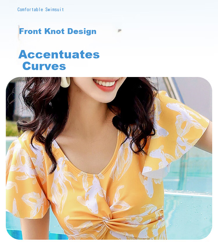 Xtep Women's Swimsuit Slimming Tummy Control Fairy Style Student Conservative Sun Protection Skirt One-Piece Fashion Hot Spring Vacation Swimwear 4