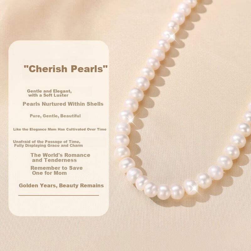 China Jewelry Freshwater Pearl Necklace for Women Mom Style Choker Mother’s Day Birthday Gift for Girlfriend and Mother-in-Law