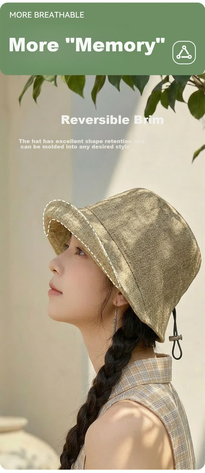 FitonTon Women's Summer Sun Protection Hat UV Protection Travel Simple Bucket Hat Face Shield Anti-Sunburn 4