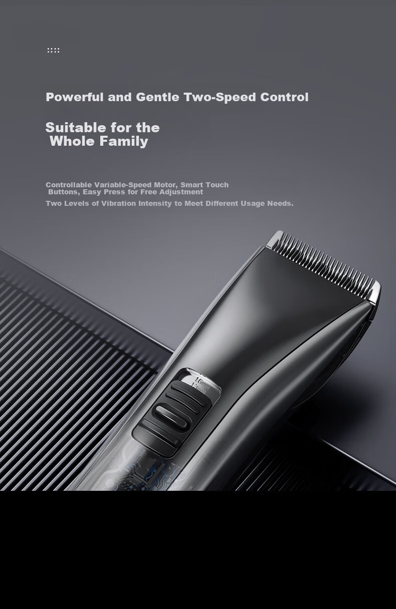 Qiman Professional Hair Clipper Electric Hair Trimmer Upgraded 2-Speed Power Men's Home Barber Haircut Tool 5