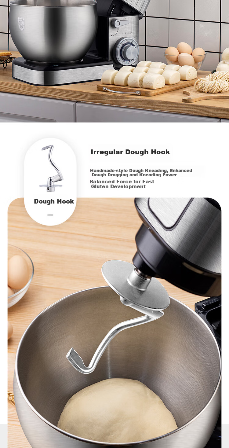 KONKA Quiet Kitchen Machine Home Dough Mixer Multifunctional Kneading All-in-One Flour Cream Mixer Fully Automatic Food Processor DC Motor 7L Large Capacity KM-911 6