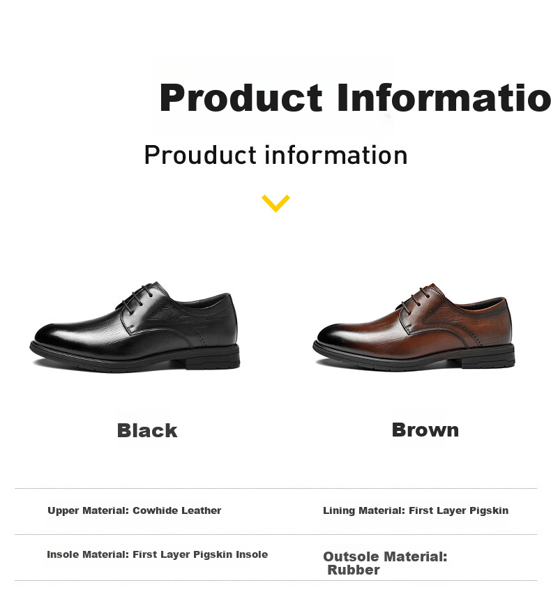 HLA Men's Leather Shoes, Business Formal Wear, Comfortable Wedding Groom Derby Shoes HAAPXM2FBA242, Black, Size 40 4