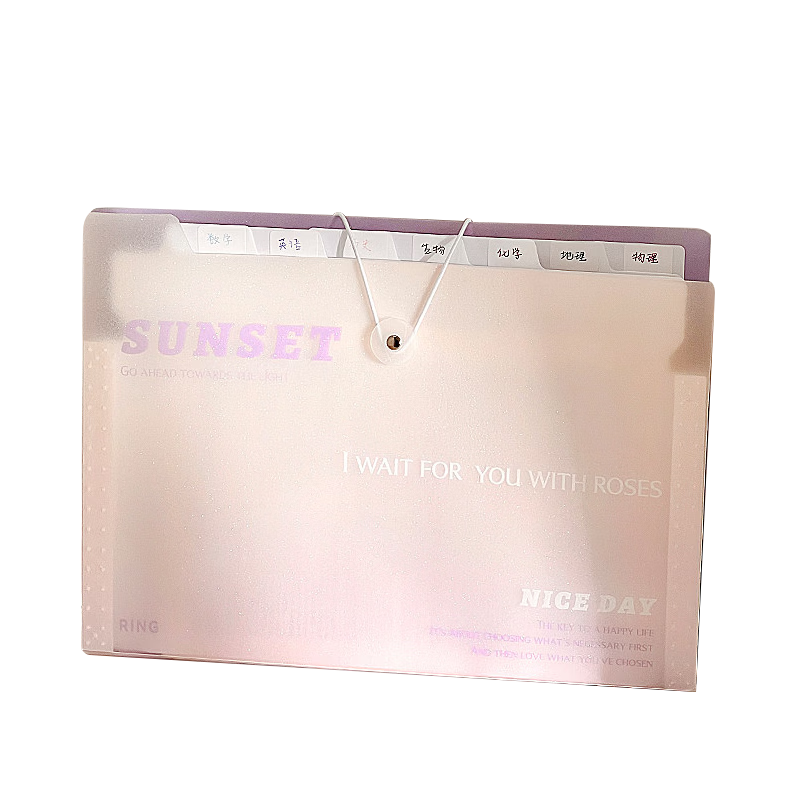 Wengu File Folder Accordion Bag, 8-Layer A4 Student Stationery Office Supplies Meeting Exam Paper Storage Pouch, Elementary And Middle School Back-To Portable Subject Homework Classification G0249-8 Purple
