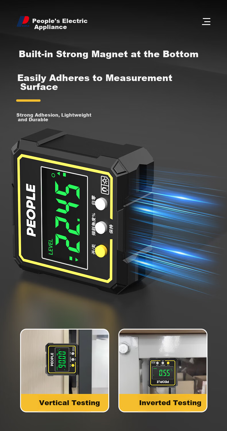 People's Digital Inclinometer Box Electronic Digital Level with Magnetic Angle Meter Slope Gradient Ruler RE-DIM032S 8