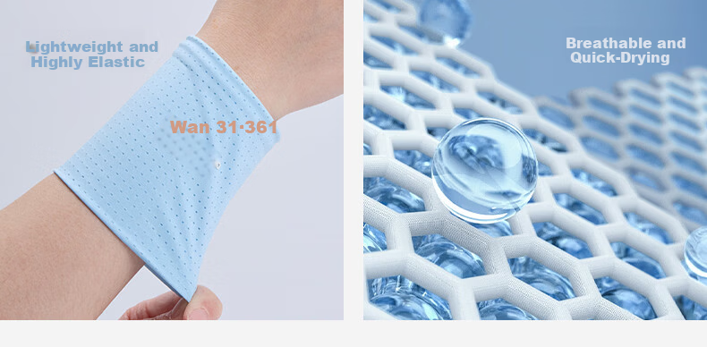 361° Wrist Support Ice Silk Sports Fitness Sweat-Absorbing Wristband for Basketball, Tendonitis, Wrist Strain And Sprain Protection, Blue 3
