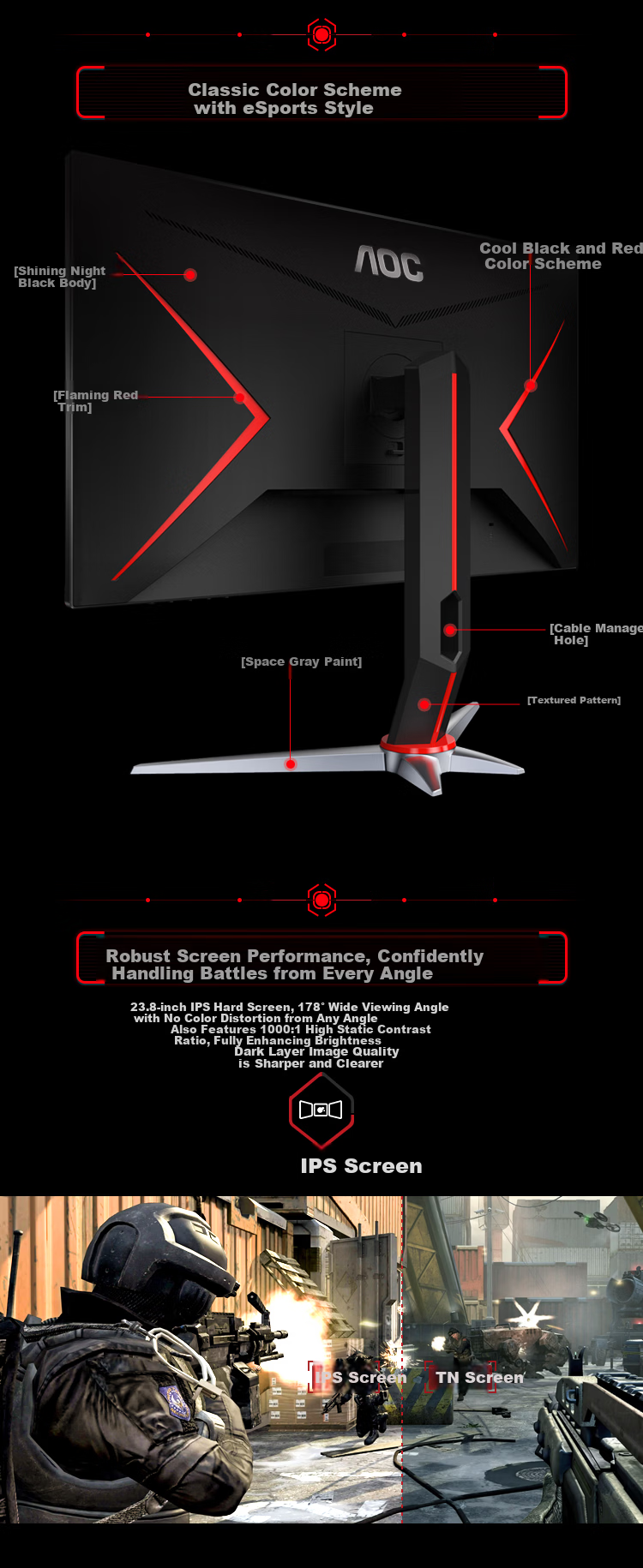 AOC 27-inch 2K 300Hz 1152-Zone QD-MiniLED HVA Black HDR1000 Fast 1ms Gaming Monitor Zuguang Q27G4SMN 2
