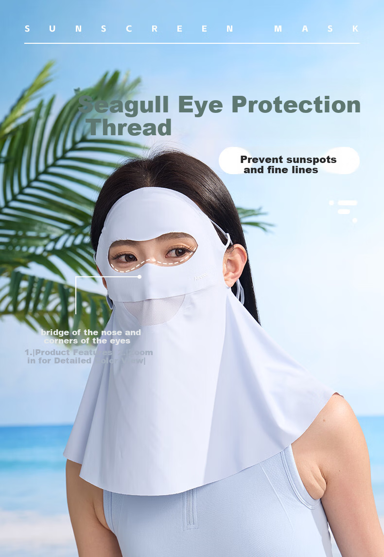 40,000 KM Sunscreen Mask for Women UV Protection Cloud Oxygen Mesh Patch Breathable Anti-Drop Ear Hook Design Lotus Pink 4