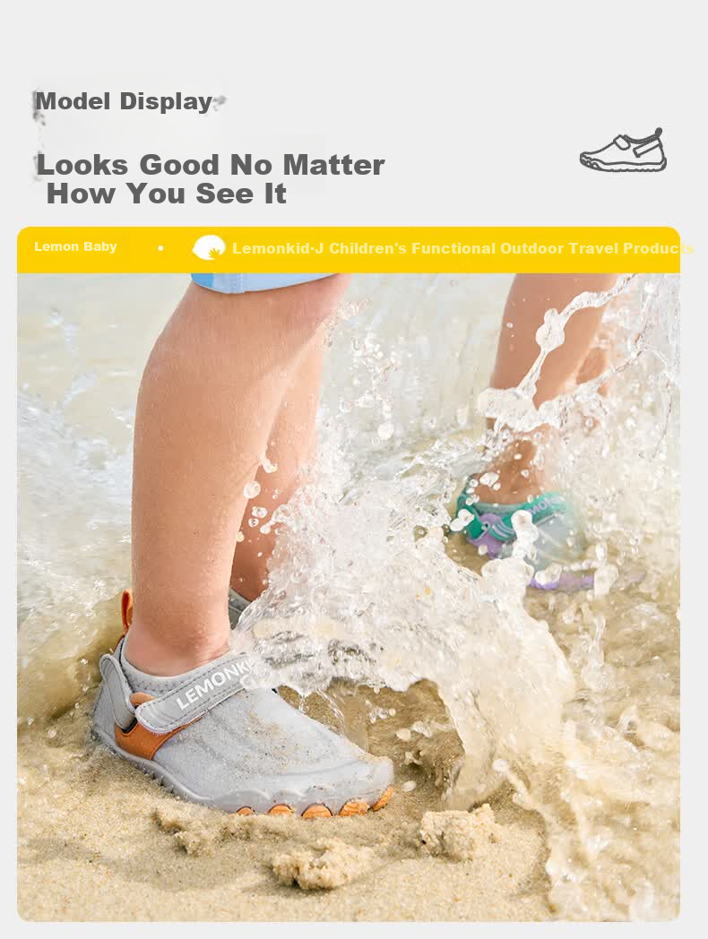Lemonkid Kids Beach Shoes Boys Girls Swimming Water Shoes Non-slip Breathable Outdoor Sports Sandals Creek Hiking Shoes for Seaside Water Play 14