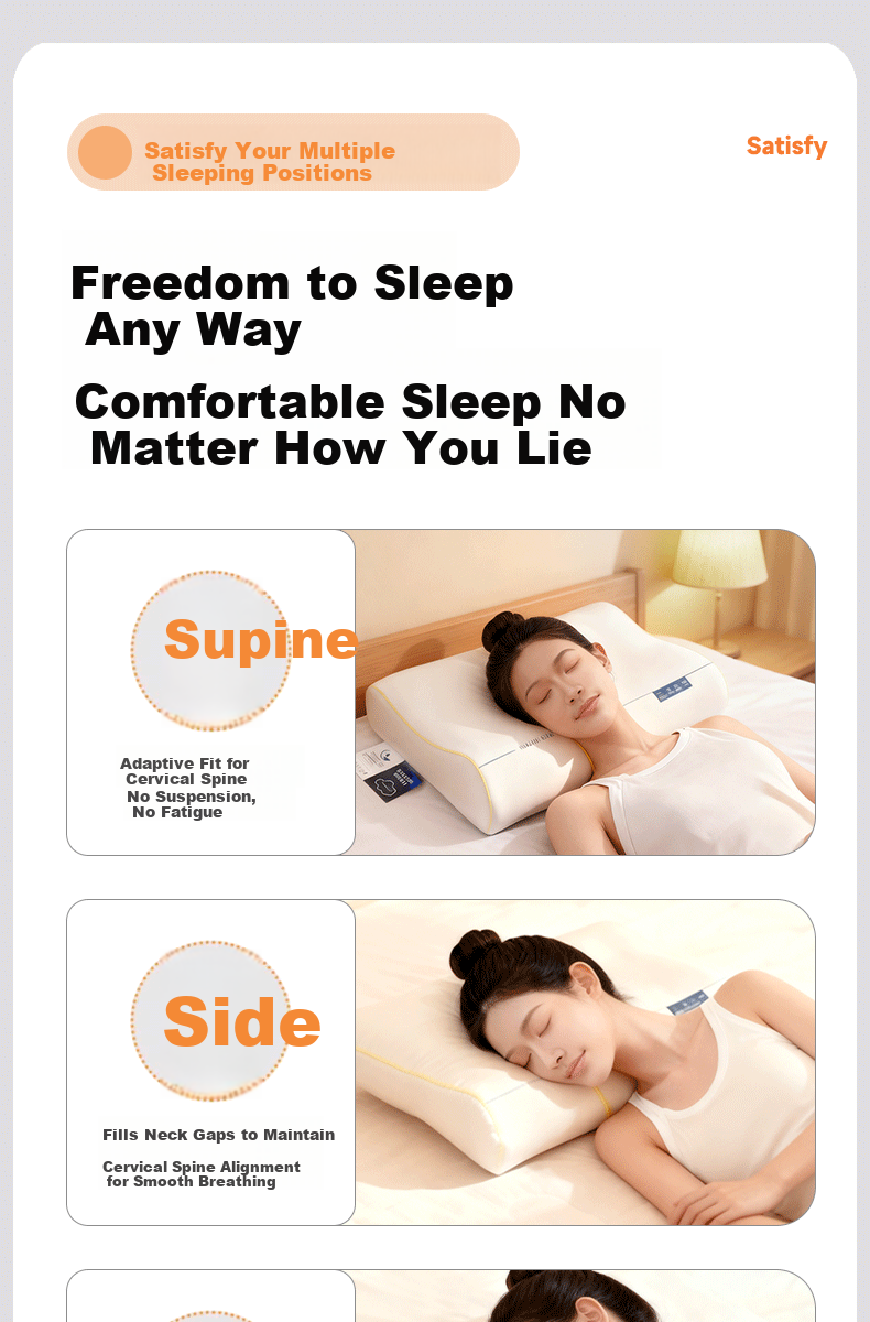 J.Sir A-Class Baby-Grade Memory Foam Neck Pillow for Deep Sleep, Cervical Spine Support, Non-Collapsing, Shape-Retaining 13