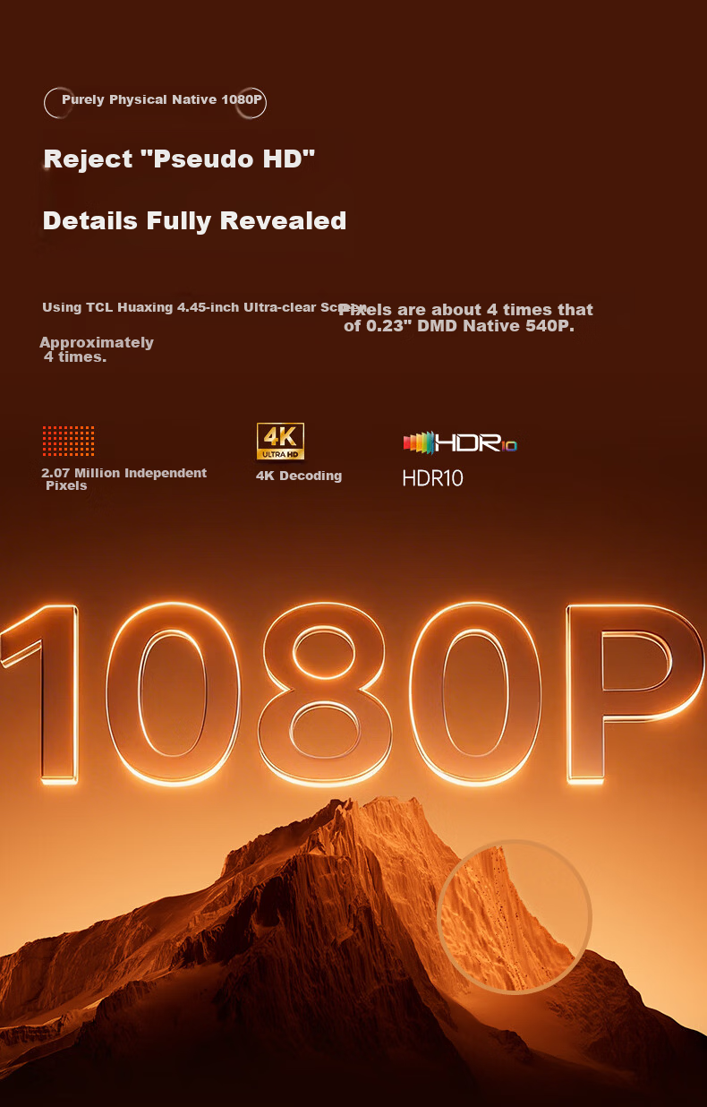 Dayancheng C3 Max Dream Cabin [850CVIA] [TOF Focus], High-Brightness Gimbal Projector, Home Ultra-High Definition Bedroom Portable Projector, High-Definition Smart Home Theater 9