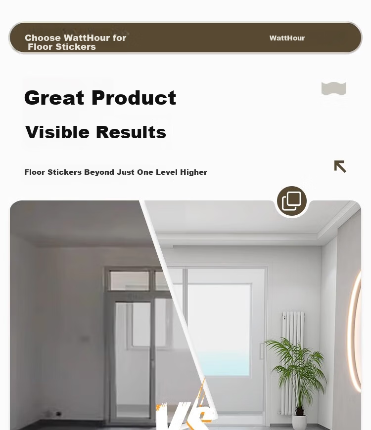 Washi PVC Self-Adhesive Waterproof Wear-Resistant Thickened Floor Sticker Frost Gray 1sqm 2pcs (80*80cm) 8