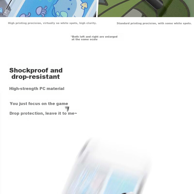 Jixiang Swtich OLED Protective Case, Game Console Cover, Moon Landing Plan Detachable Transparent Shockproof Hard Shell, Handheld Case with Direct Plug-In Base, Switch Protective Case 11
