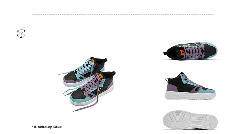 QIAODAN Women's High-Top Sneakers Casual Sports Shoes Waterproof Leather Thick-Soled Shock-Absorbing Running Shoes for Autumn and Winter 38