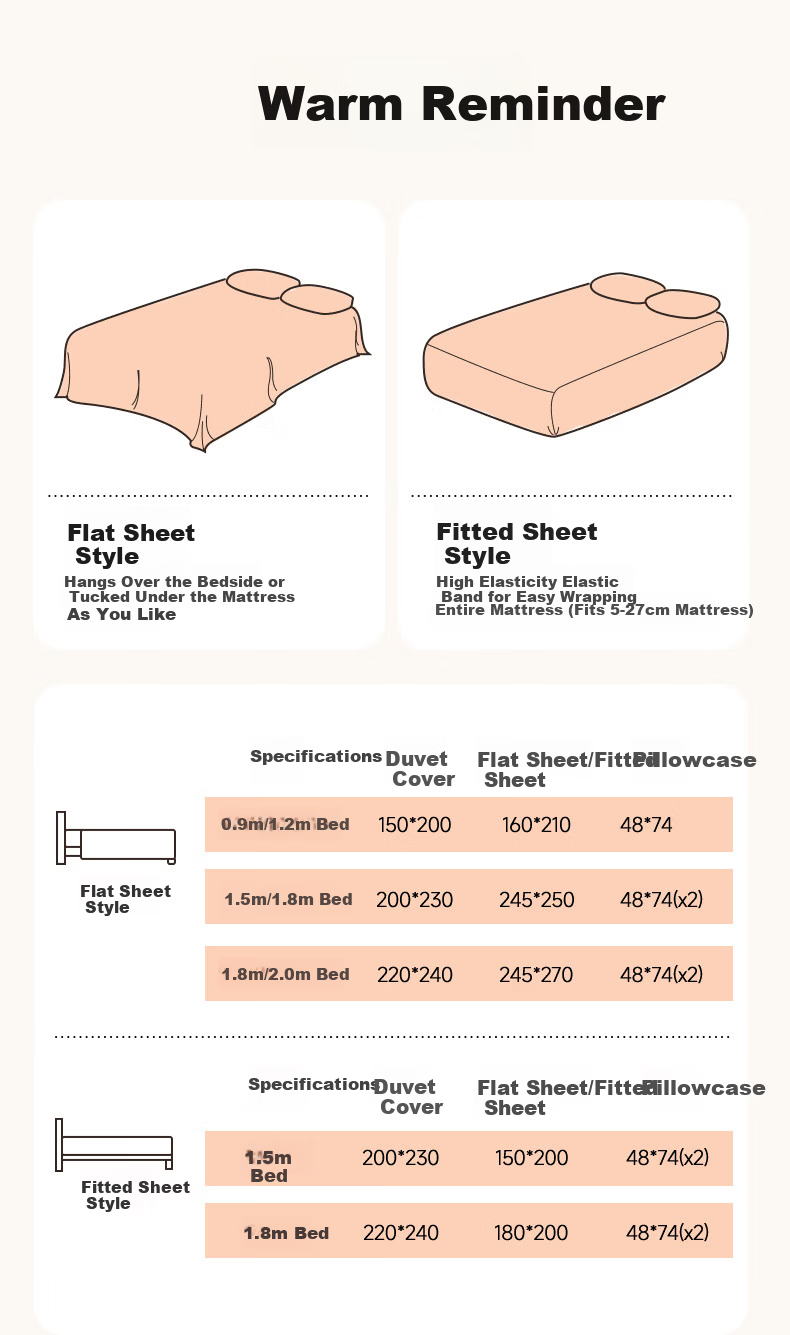 MUJI Bedding 100% Cotton A-Class 60-Count Four-Piece Sheet Set Elegant Purple with Sheep Stationery 1.8/2.0m Bed 2.0*2.4m Duvet Cover 12