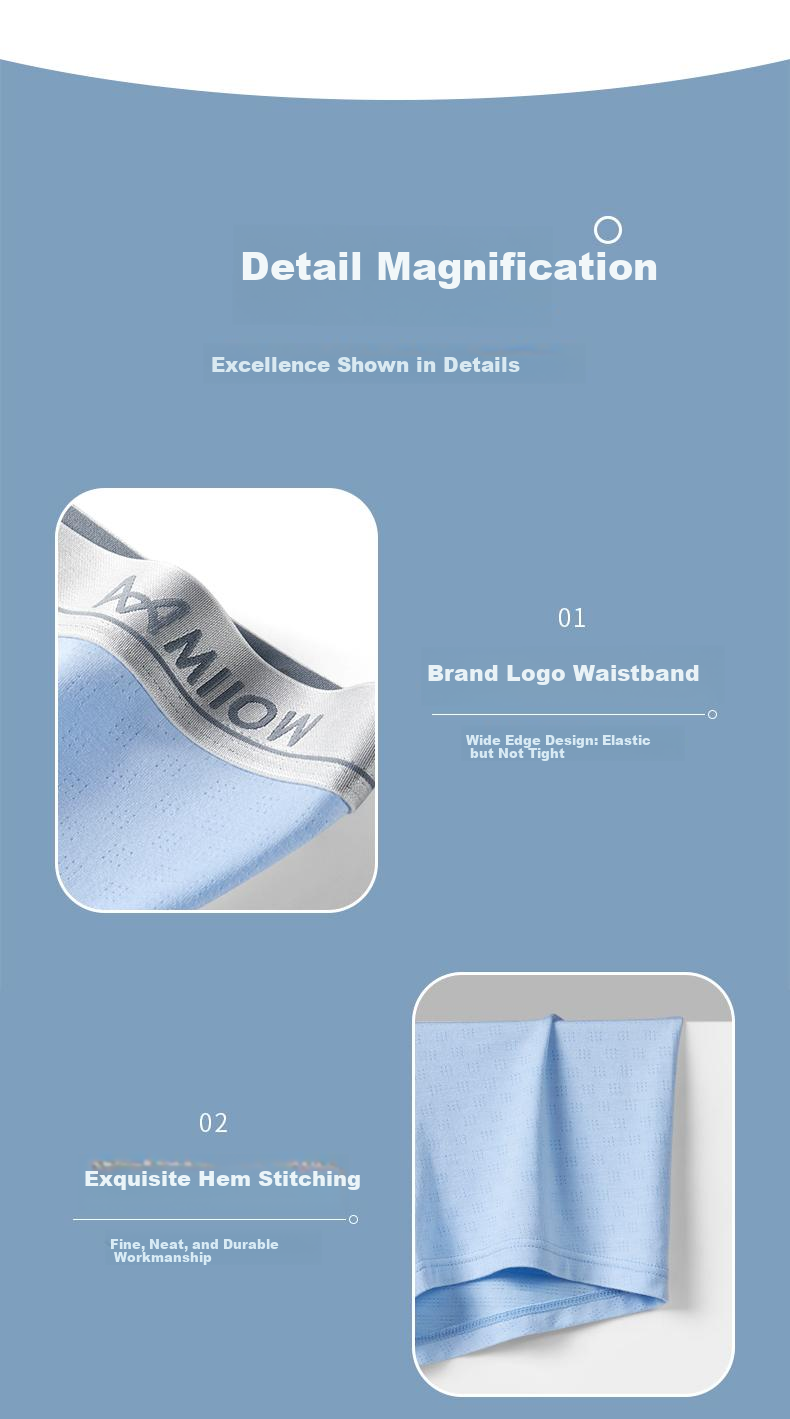 MiiOW Youth 10A Antibacterial Cooling Thin Breathable Mesh Mulberry Silk Ice Silk Boys Underwear 14