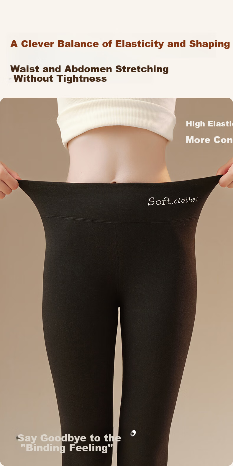 MiiOW Cashmere Silk Thermal Warm Palace Abdomen Shaping High-Waist Hip-Lifting Antibacterial Deodorizing Women's Thermal Pants 7