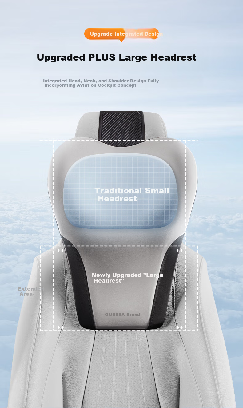 Qiaoshi Car Headrest Neck Pillow Driving Cushion Car Seat Sports Massage Neck Support Pillow for Mercedes-Maybach 2