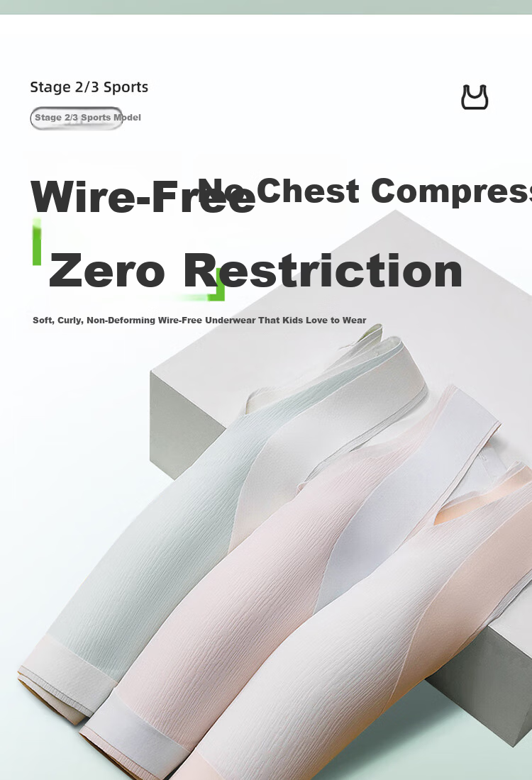 MiiOW Girls' Developmental Sports Vest Underwear for Elementary and Middle School Students Bra 23