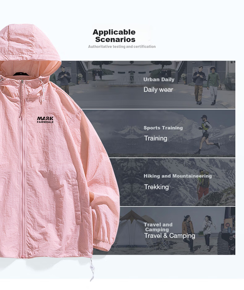 FAIRWHALE Men's Summer Ice Silk Breathable Sunscreen Jacket Outdoor Lightweight UV Protection Skin Jacket Cement Gray L 7