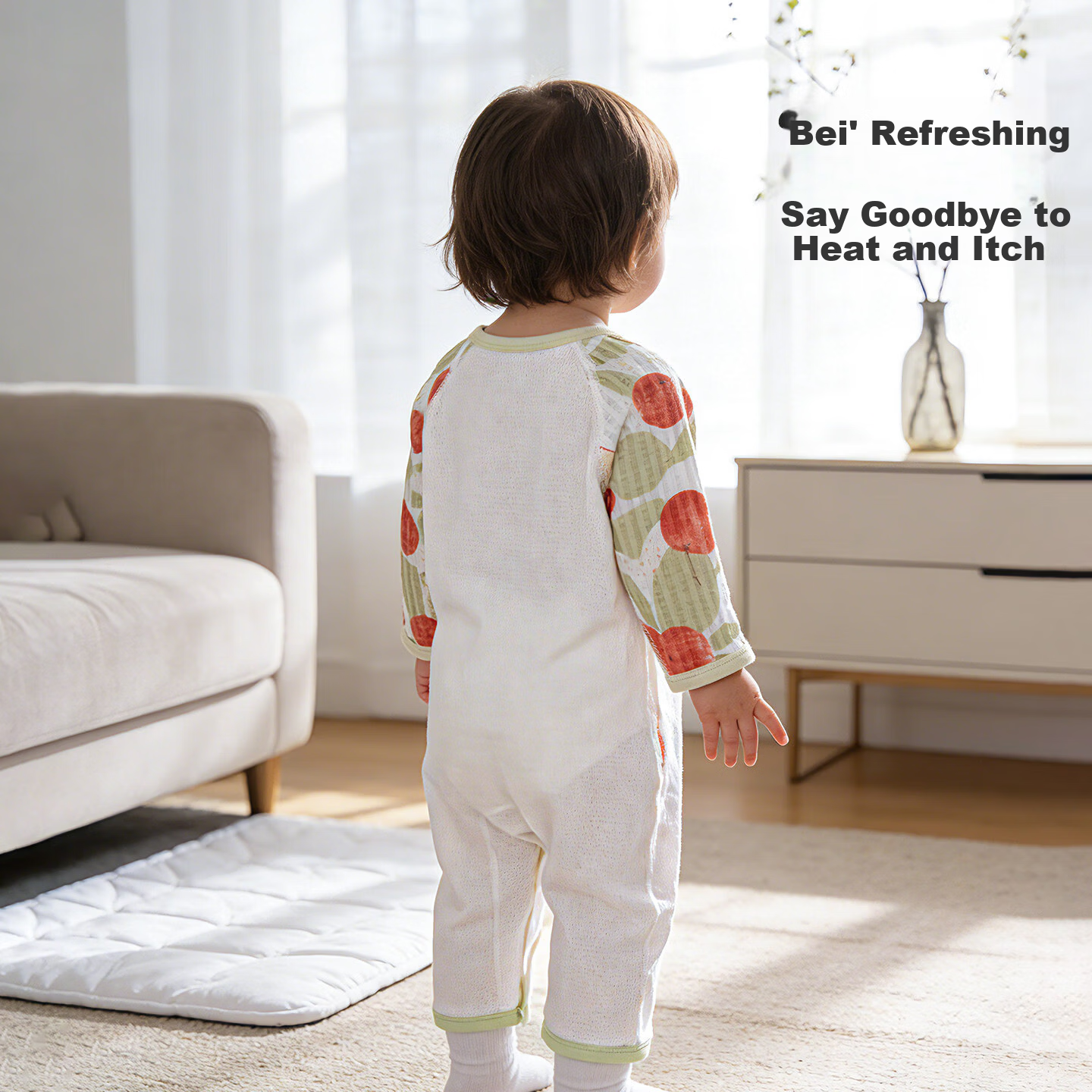 Tonglian Baby Summer Romper Breathable Mesh Thin Long Sleeve Cotton Baby Pajamas Newborn Air Conditioning Suit