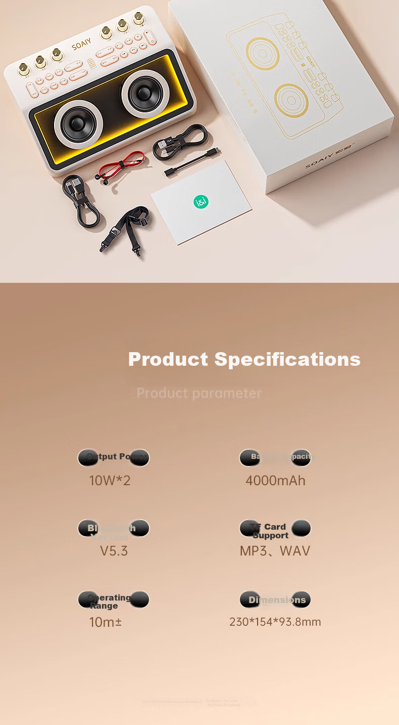Soaiy S6 Sound Card + SC9 Microphone Live Streaming Equipment Set, Handheld Live Singing Device for Mobile Phones And Computers, Professional Karaoke Microphone Stand with External Voice Amplifier for Streamers 13