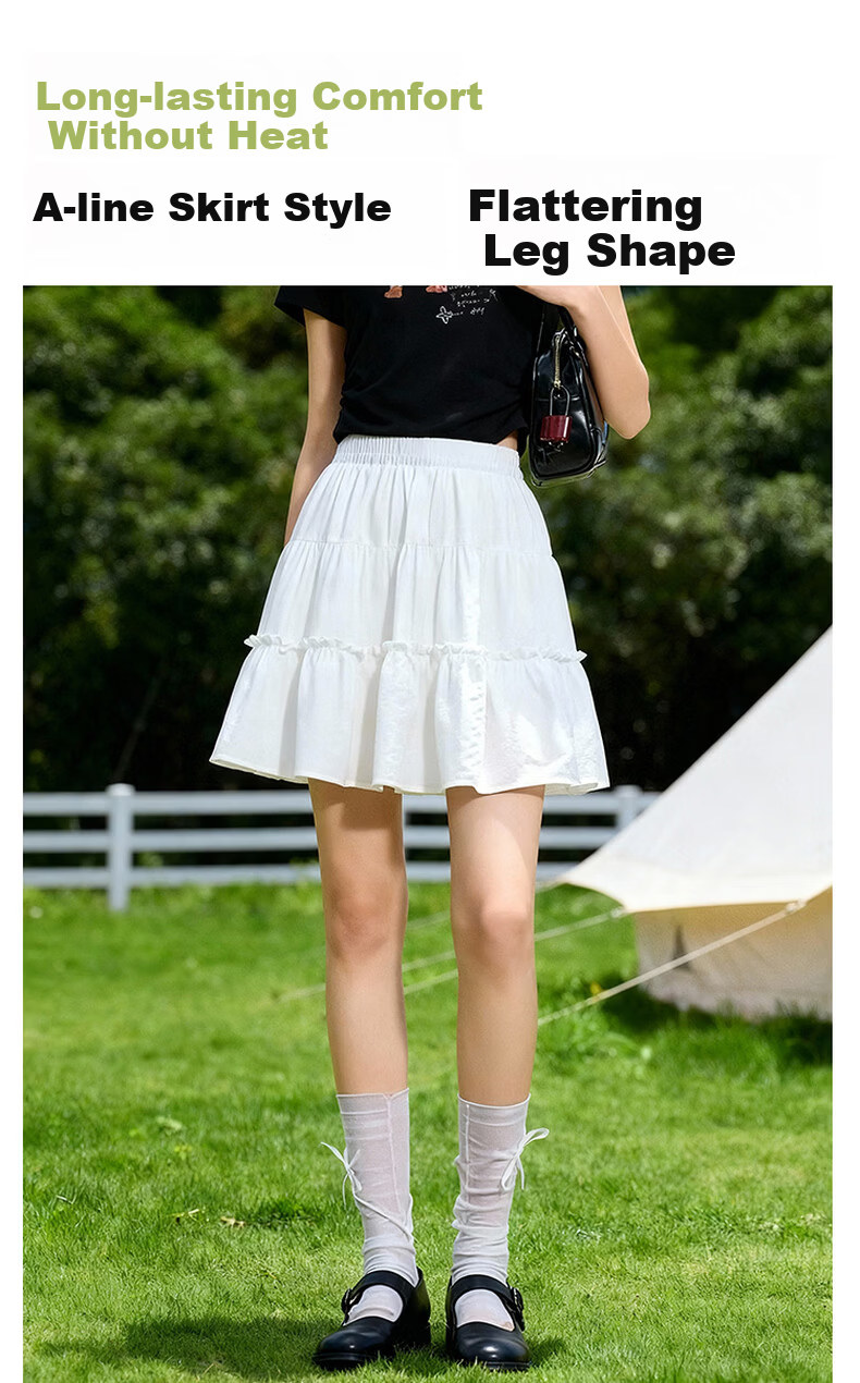 Baleno Women's Cake A-Line Skirt 2026 Summer New Pear-Shaped Slimming High-Waist Flared Fashion Mini Skirt 9
