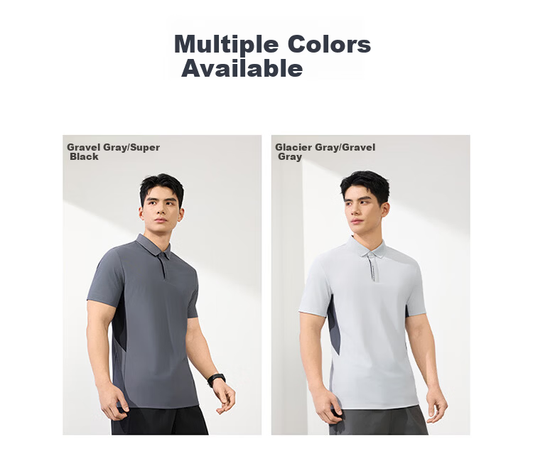 361° Men's Sports T-Shirt Spring Summer New U-Neck Polo Ice Cool Casual Short Sleeve Top 652624105-1 14