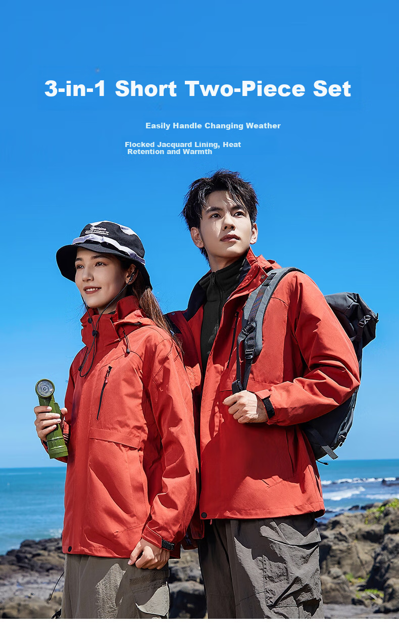 Xuezhongfei 3-in-1 Fleece Liner Softshell Jacket Unisex 2025 New Outdoor Windproof Waterproof Couple Coat 1