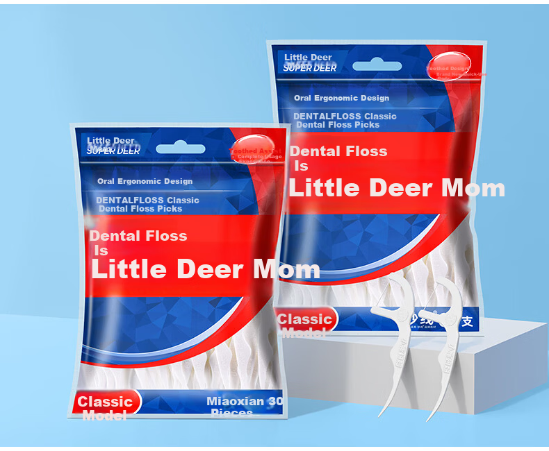 FAWNMUM Fine Dental Floss Picks Family Pack Ultra-Thin Floss Sticks 50 Pieces/box 3 Boxes 150 Pieces 6