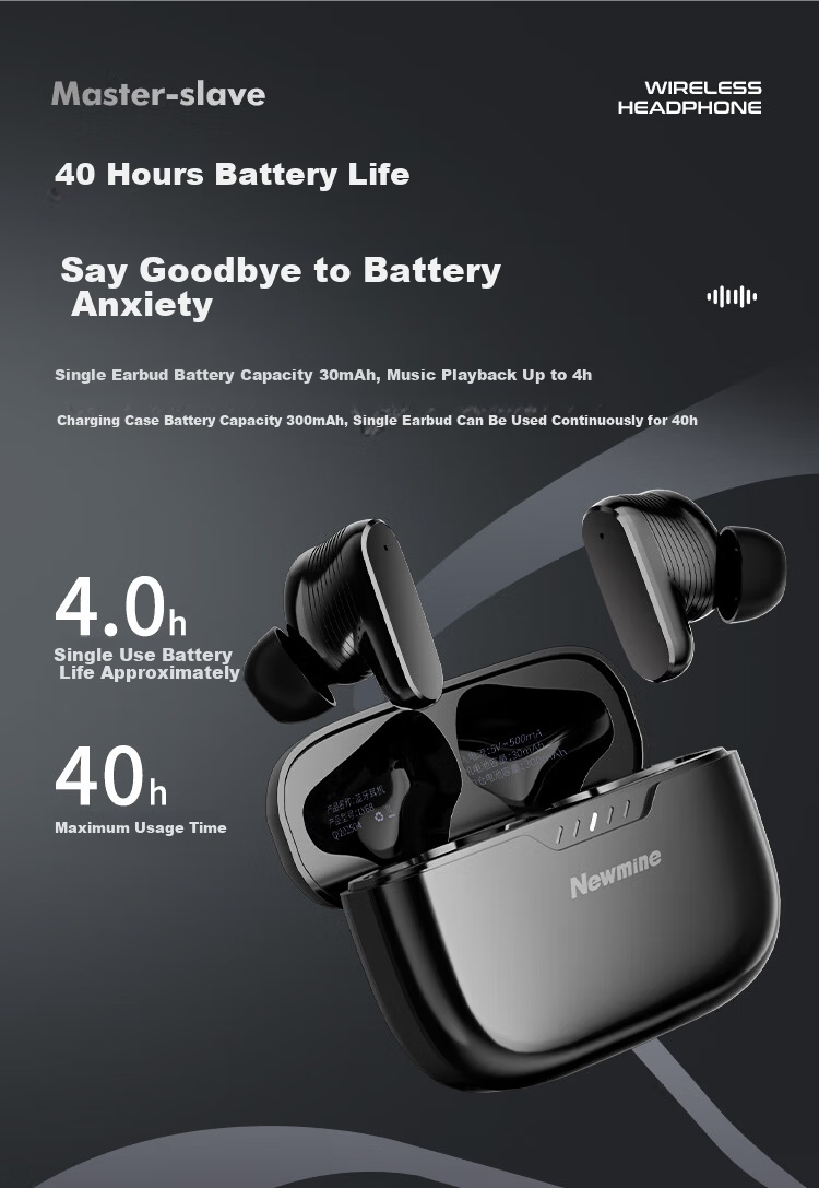 Newman LY68 True Wireless Bluetooth Earphones Wireless Sports Gaming Earphones Low Latency Long Battery Life Compatible with Apple Huawei Xiaomi White 10
