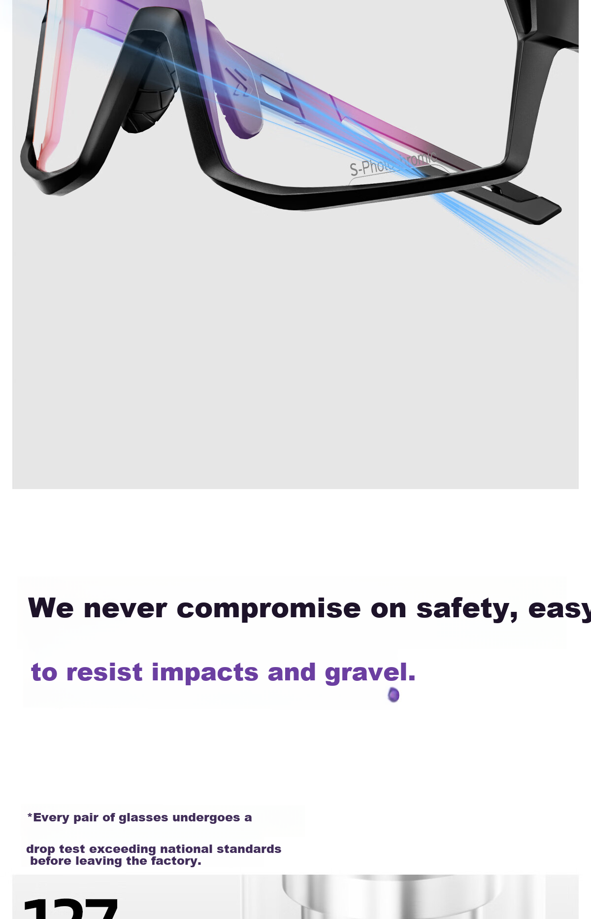 KAPVOE Zhumu Photochromic Cycling Glasses Outdoor Sports Bicycle Protective Day and Night Goggles 9