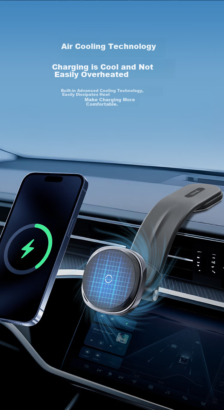 BULL BULL Car Magnetic Wireless Charger Phone Holder Multi-Angle Adjustable Dashboard Mount 5