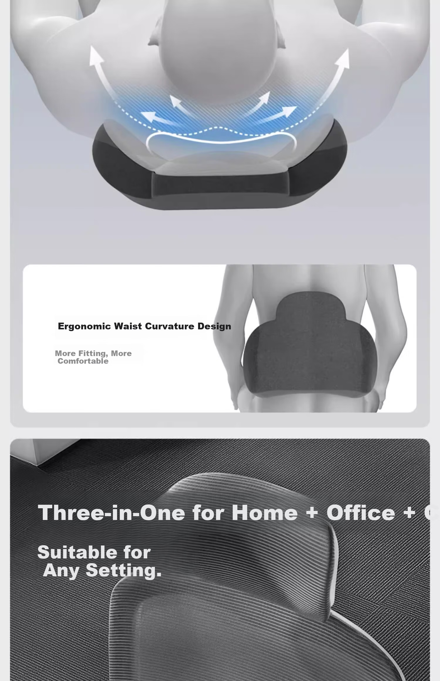 CICIDO Electric Car Lumbar Support Massager Waist Cushion Car Backrest Massage Device Gift for Parents 23