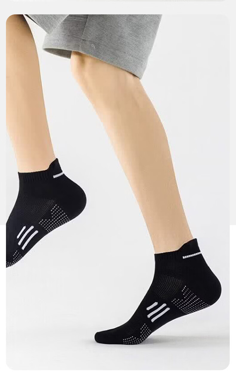Cotton Xiaonian Men's Short Socks Spring Summer 100% Pure Cotton 10A Antibacterial Odor-Resistant Mesh Breathable Ankle Socks with Heel Tab 6 Pairs 24