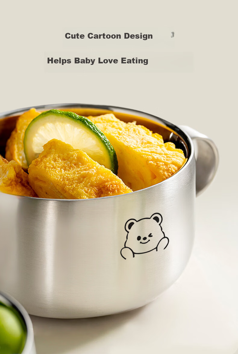 DOCTOR MA Egg-Shaped Baby Food Bowl, Integrated Silicone Suction Bowl with Plate for Children's Meals, White Tableware 8