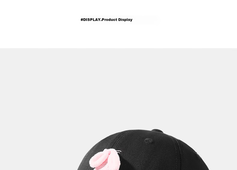 CACUSS Women's Duckbill Cap Spring Summer Cute Embroidered Little Rabbit Pure Cotton Soft Top Baseball Cap Playful Youthful Face-Slimming Dark Brown 24