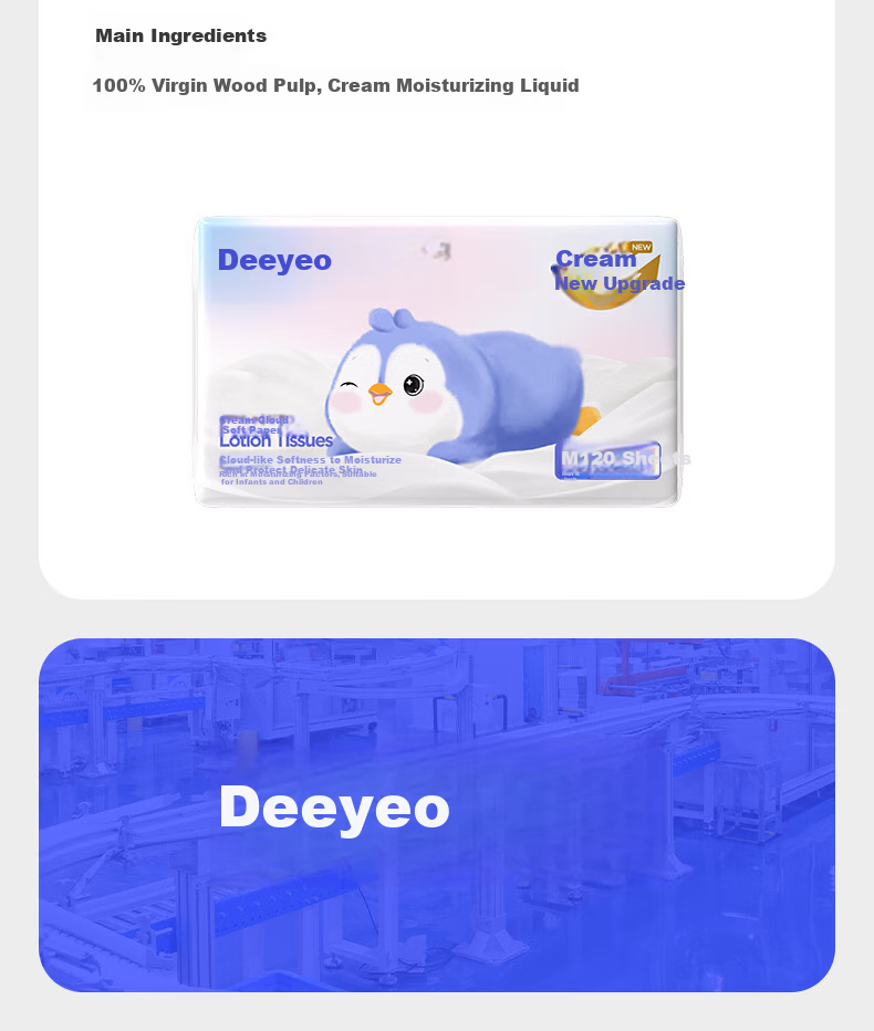 Deyou Baby Soft Tissue, Moisturizing Paper Towels, Cloud-Soft Tissues, Cream Paper, Suitable for Infants And Children, Family Stockpile, 120 Sheets*30 Packs 11