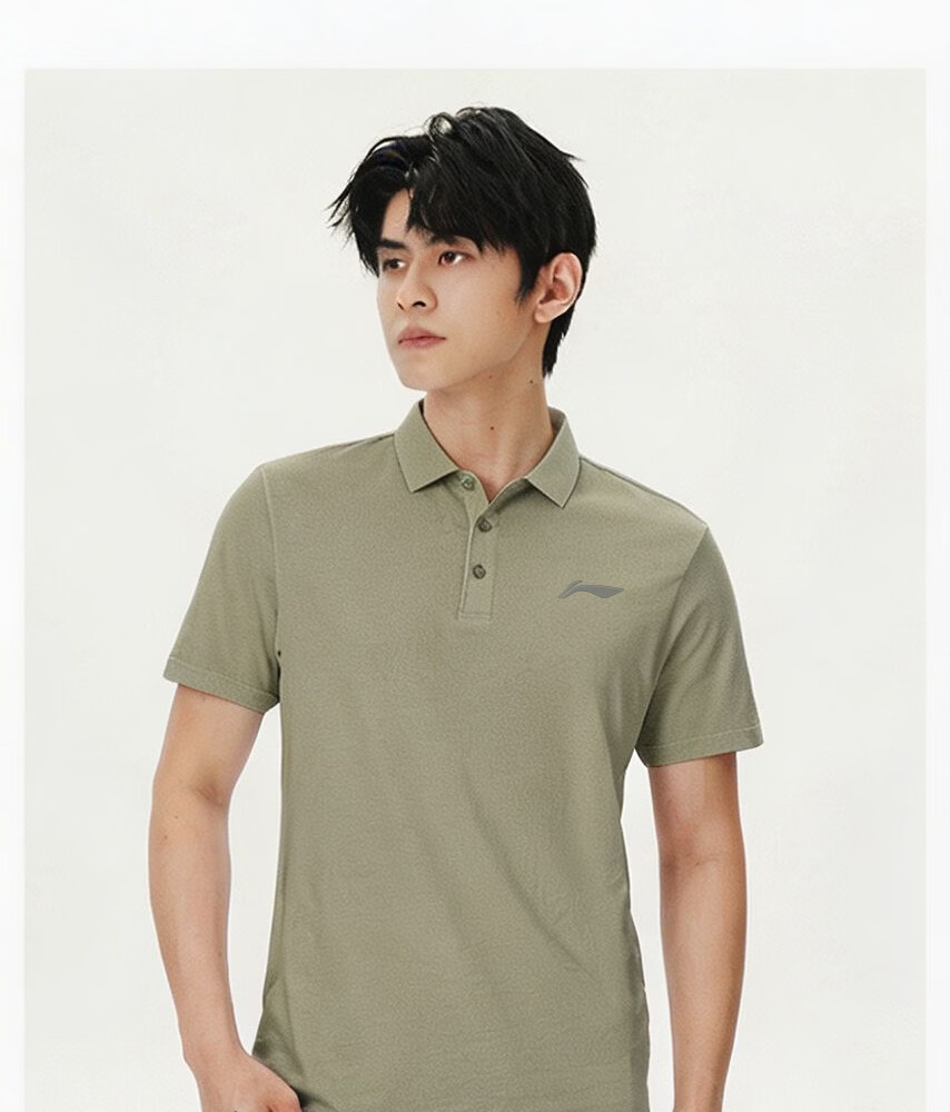 LI-NING Men's Polo Shirt Short Sleeve 2026 Summer New Cotton Breathable High-End Men's T-Shirt Sportswear 29
