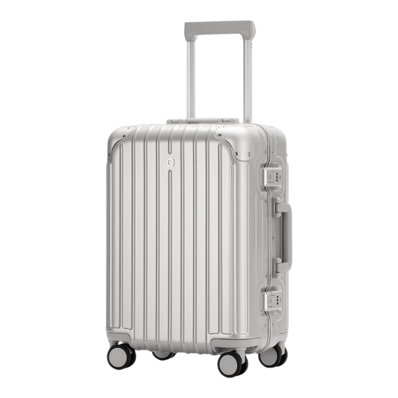 JD Jingzao "Interstellar" Slim Aluminum Frame Luggage Large Capacity Carry-On Durable High-Value Frost Moon Silver 20 Inch
