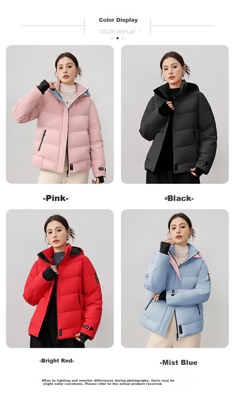 Yalu Women's Down Jacket 2025 New Winter Red Short Hooded National Standard Duck Down Fashion Thick Warm Coat Female 7