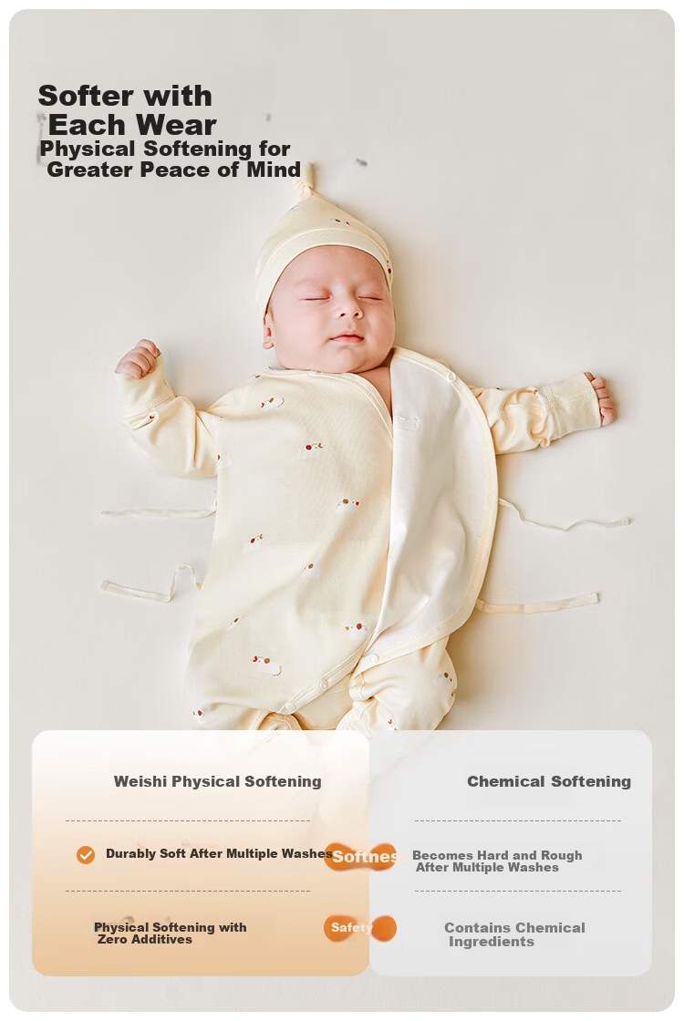 Weishi Muni Newborn Baby Romper Spring Autumn Full Moon Infant Monk Suit Jumpsuit 4
