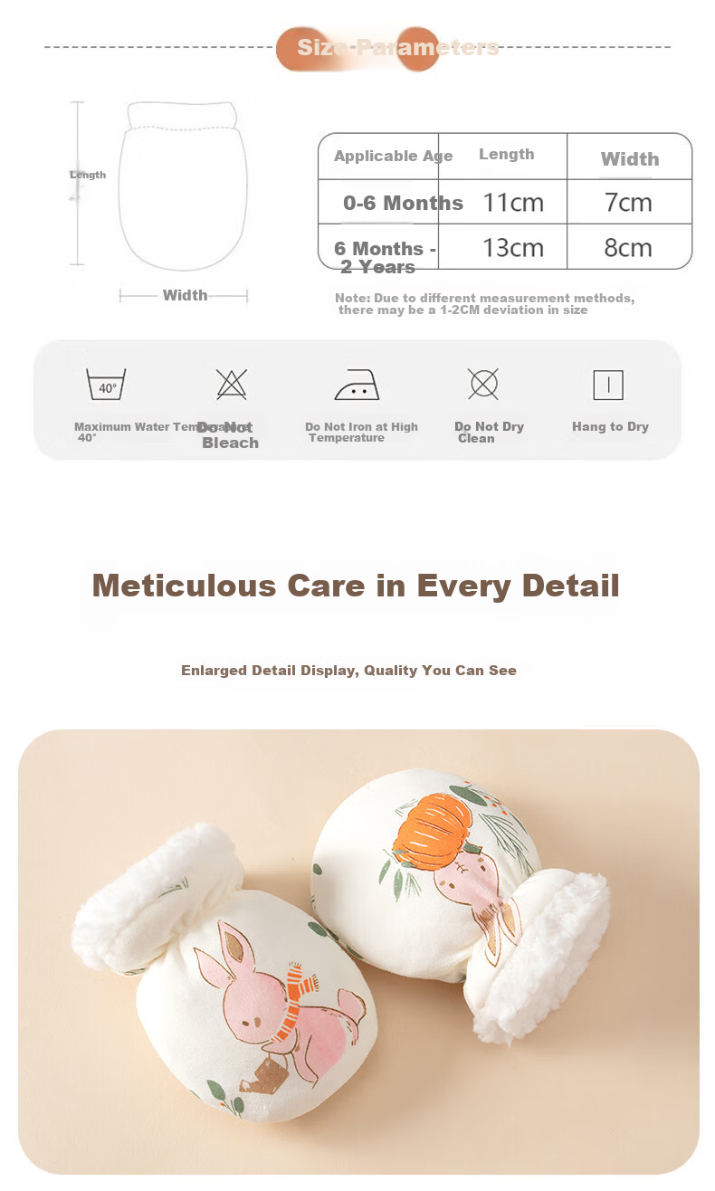 JOYNCLEON Baby Gloves Newborn Anti-Scratch Face Protection Autumn Winter Thickened Fleece Teething Gloves Jyf201007 10