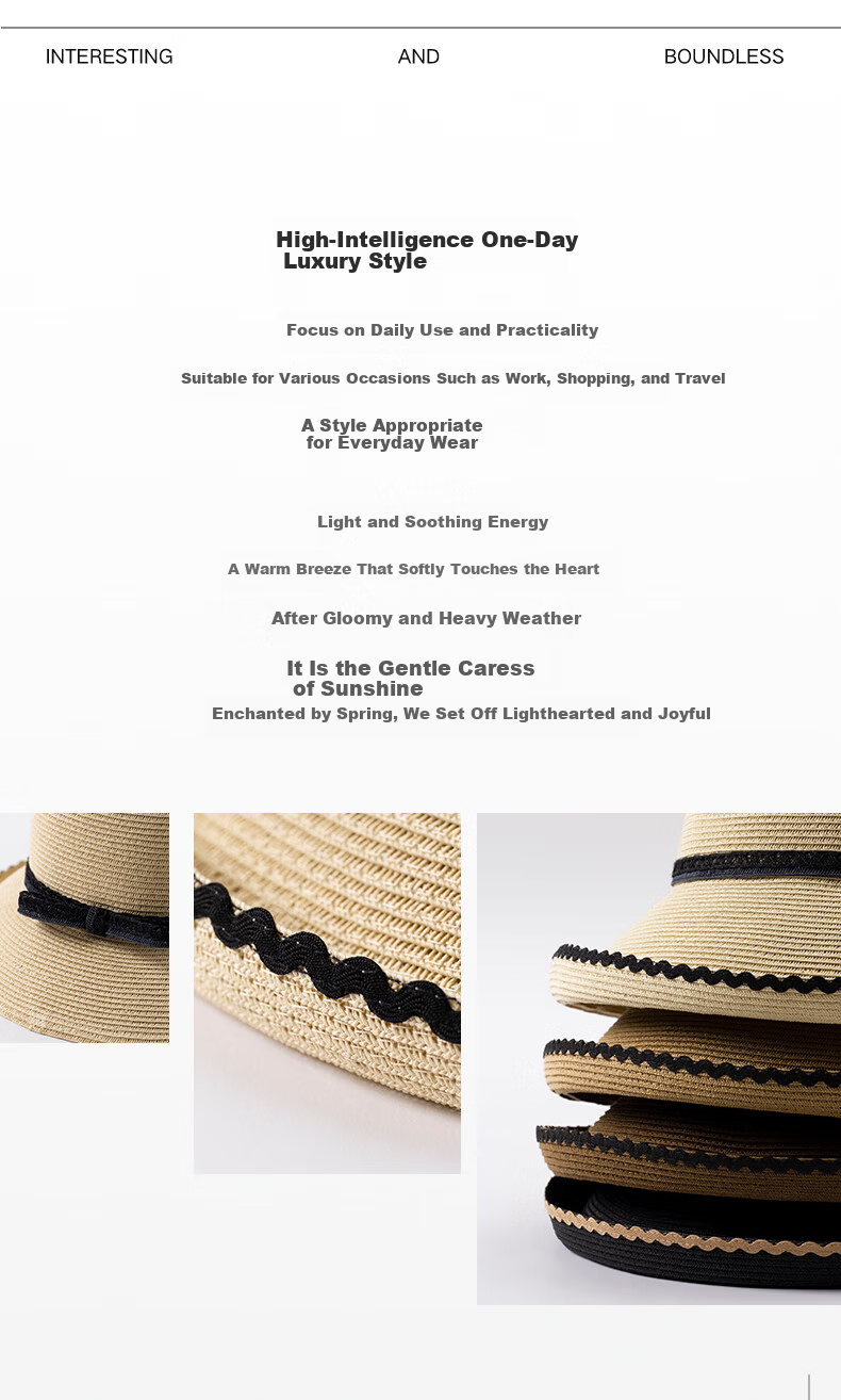 FANCET Women's Straw Hat Spring Summer French Style Rolled Brim Sun Hat UV Protection Beach Vacation Sun Hat 2