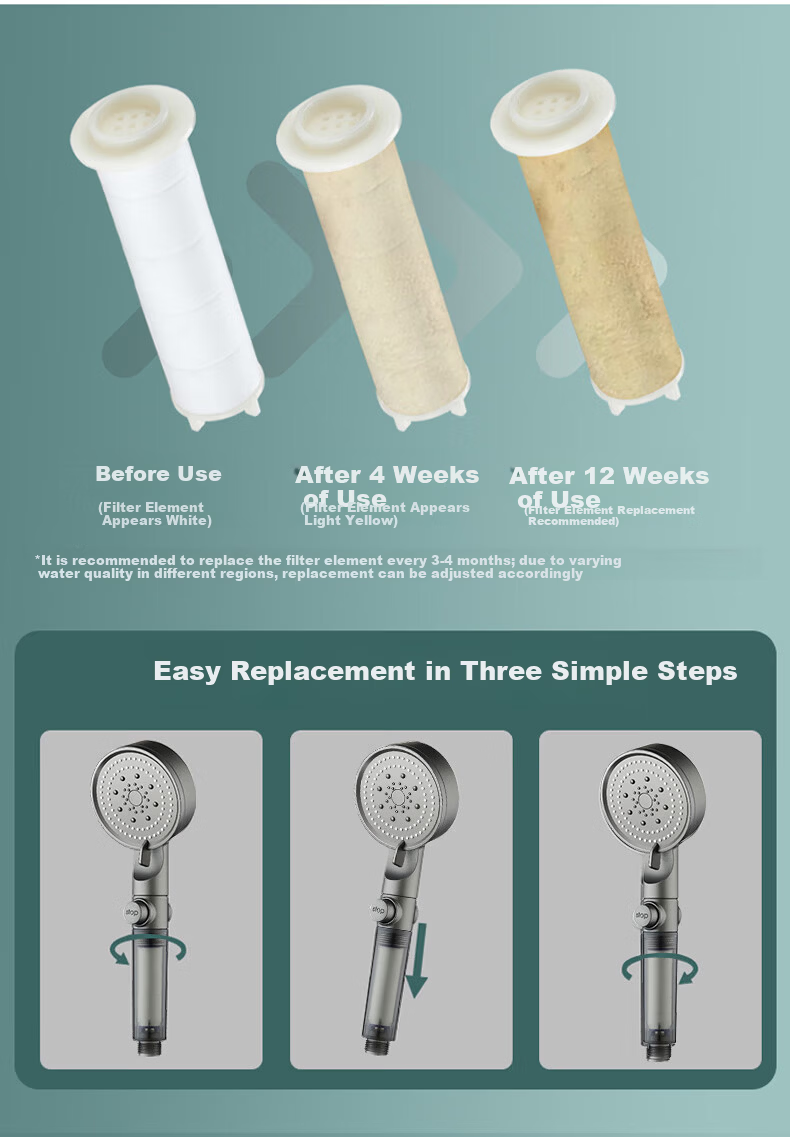 Bonke Filtered Shower Head Handheld Showerhead with Pressure Boost Home Travel Skin Care B-SC010 9
