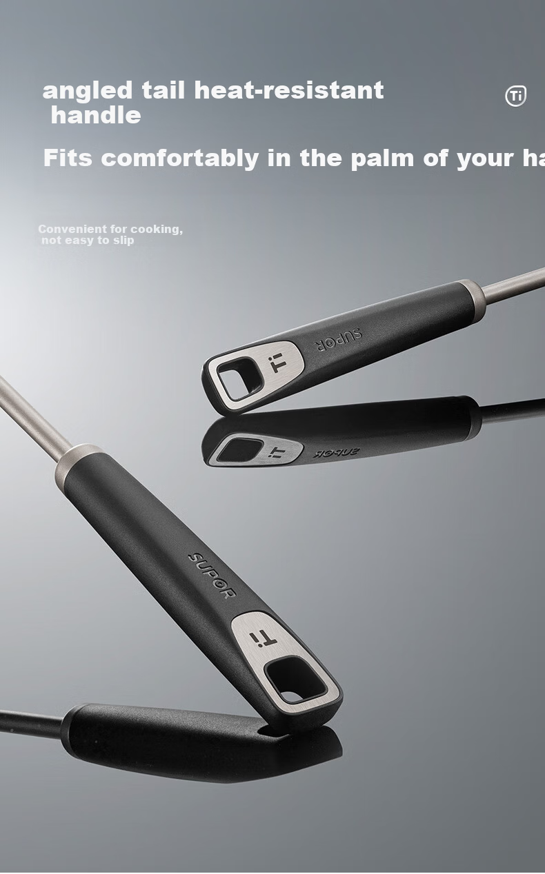 SUPOR 100% Pure Titanium Food Grade Large Soup Ladle Long Handle Thickened Hot Pot Spoon KLB40AX10 13