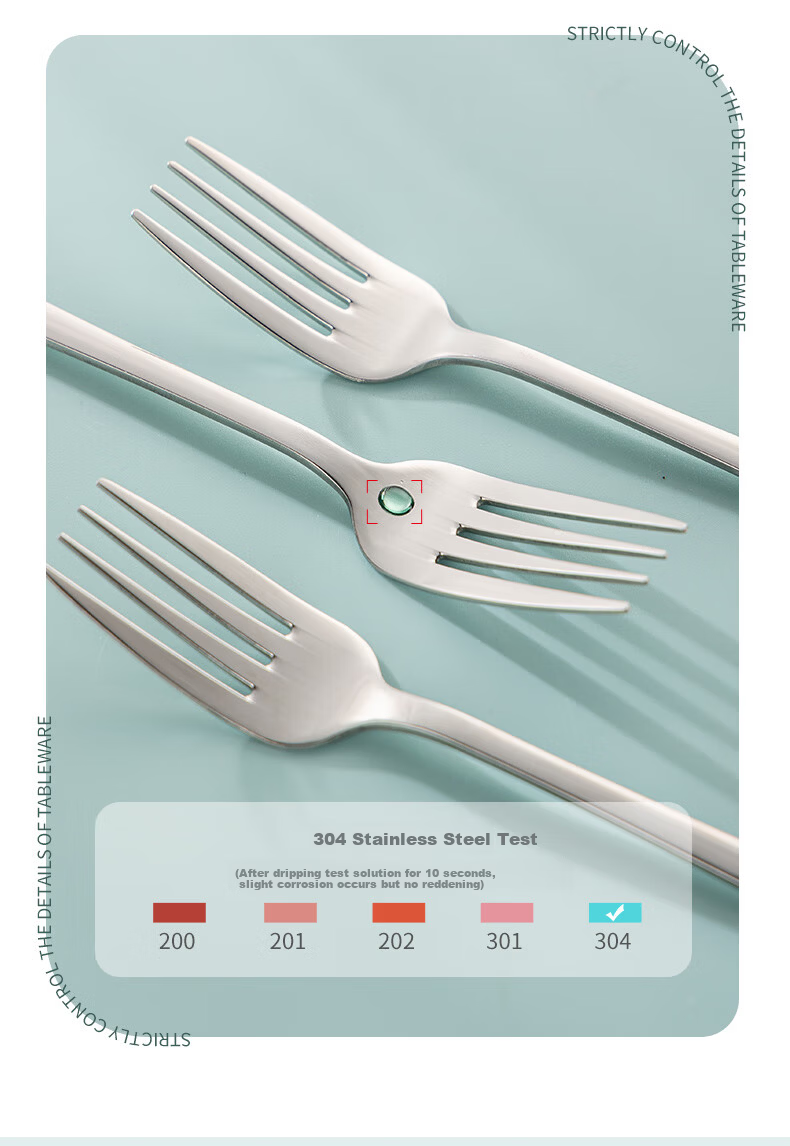 Guangyi 304 Stainless Steel Fork Set 2pcs Dessert Fork Fruit Fork Salad Instant Noodle Fork Cutlery GY7870 4