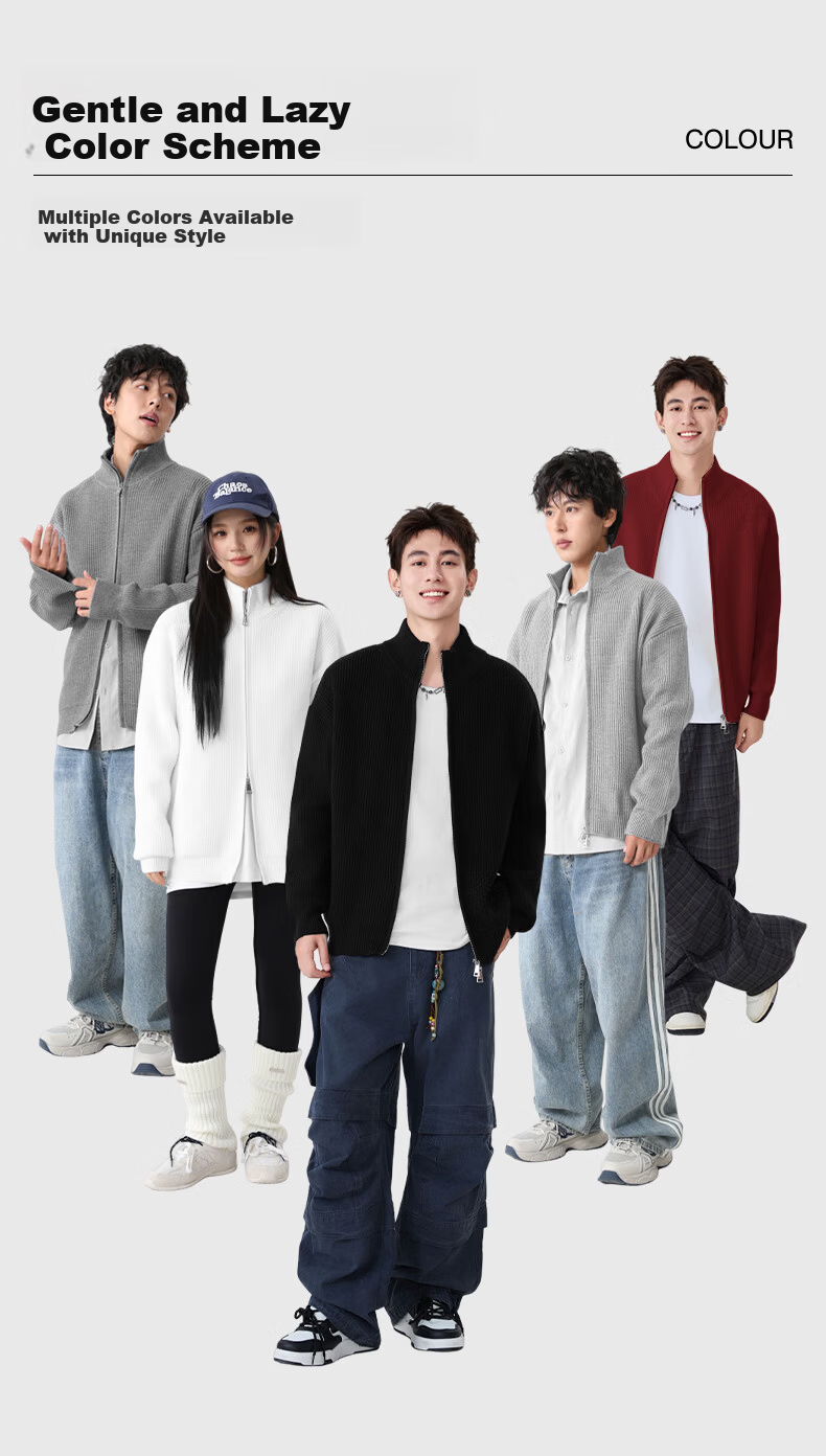 Baleno S&K Series Men's Knit Sweater Autumn Winter Thickened Simple Casual Warm Jacket Daily Versatile Loose Outerwear 4
